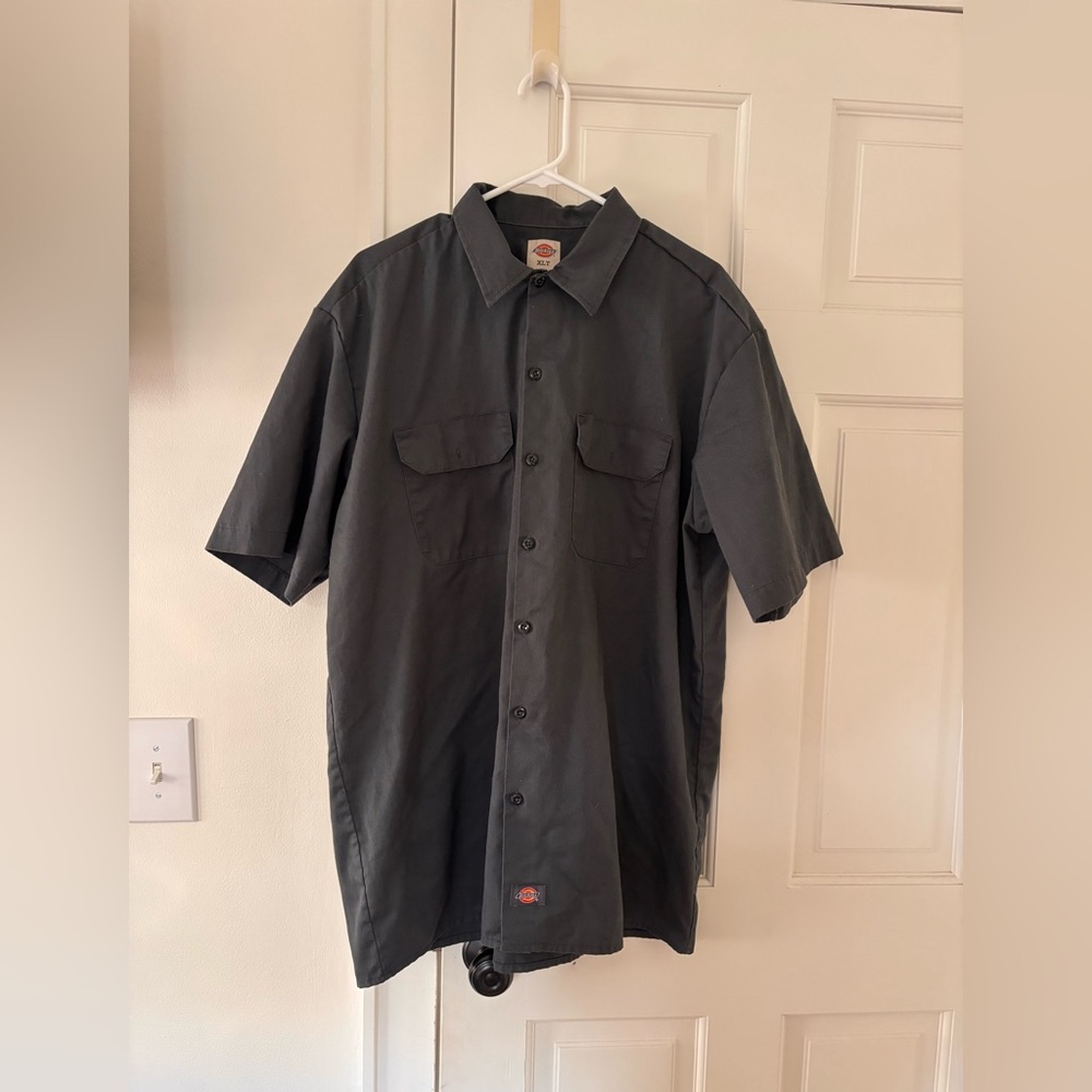 Dickies Charcoal Button-Up Work Shirt